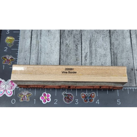 Penny Black Vine Border 2059H Flower 2001 Rubber Stamp Wood #061 - Picture 3 of 4
